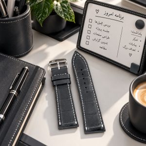 بند ساعت چرمی پی جی مدل PG24MM(سایز24)