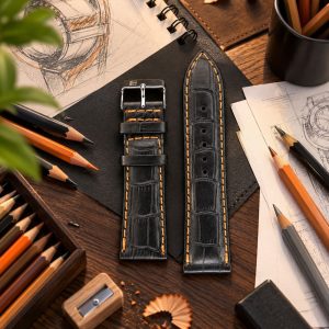 بند ساعت چرمی پی جی مدل PG24MM(سایز24)
